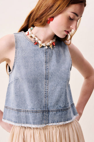 FRNCH PARIS Blouse Aqualina - Bleu Jean