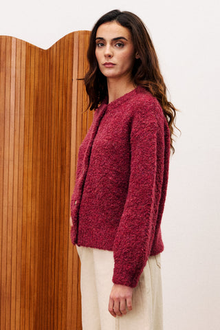 FRNCH PARIS Selkirk cardigan - Burgundy