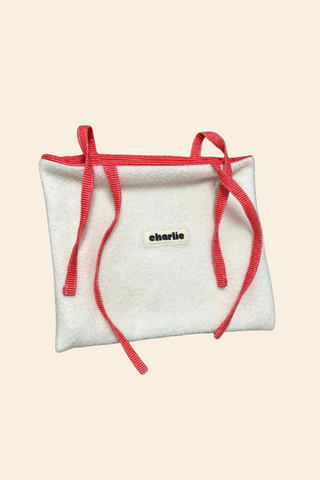 CHARLIE Pochette à Livre Grand Format Strap - Sherpa Blanc
