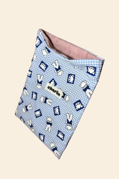 CHARLIE Pochette à Livre Grand Format - Oursons Bleu