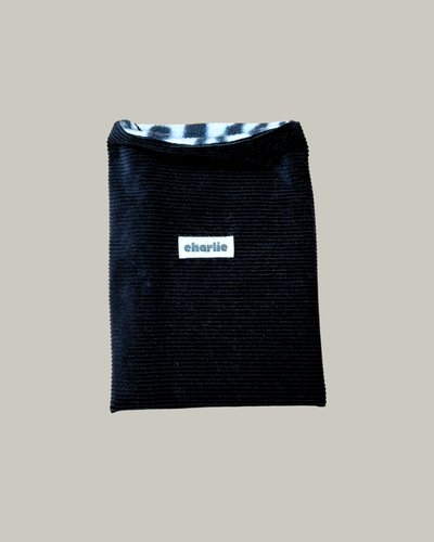 CHARLIE Large Format Book Sleeve - Black Velvet