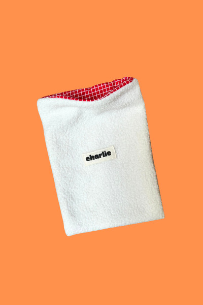 CHARLIE Small Format Book Sleeve - Red Gingham