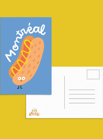 ANNE JULIE DUDEMAINE Carte Postale - Hot Dog