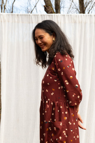 KAZAK Robe Persea - Lunes Bordeaux