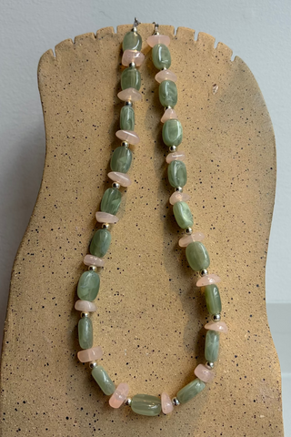 CASA YAYA Collier Diana - Vert et Rose