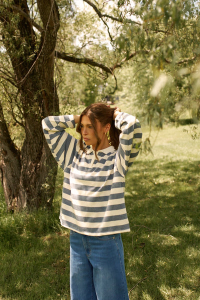 DAILYSTORY Polo Ember - Bleu et Blanc