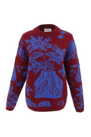 FRNCH PARIS Eugenie Sweater - Blue Flower