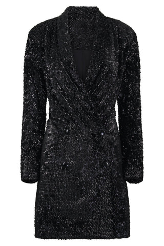 HILARY MACMILLAN Robe Blazer Sequin - Noir