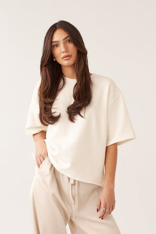 DAILYSTORY T-shirt Anaé Fleece - Crème