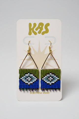 KAS Boucles d'Oreilles Bohème Olive