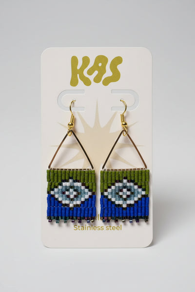 KAS Boucles d'Oreilles Bohème Olive
