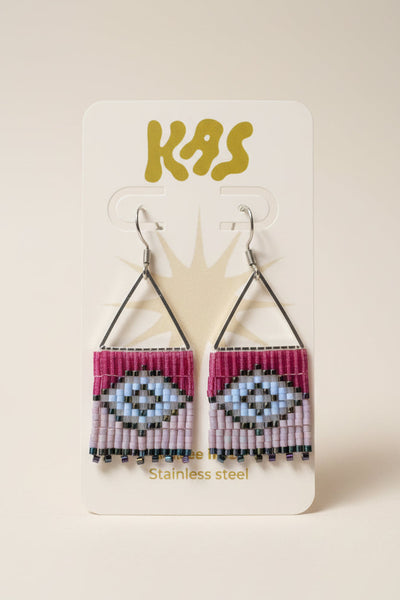 KAS Boucles d'Oreilles Bohème Magenta