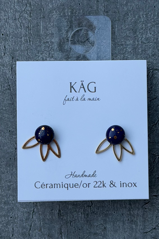 KAG 2 Piece Flower &amp; Round Earrings