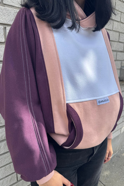 CAPAZCACU Hoodie Yiya - Blanc Mauve Rose