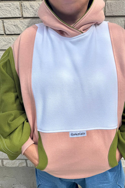 CAPAZCACU Hoodie Yiya - Blanc Vert et Rose