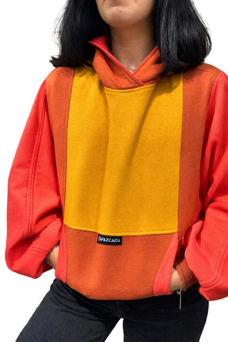 CAPAZCACU Hoodie Yiya - Jaune Orange et Brun