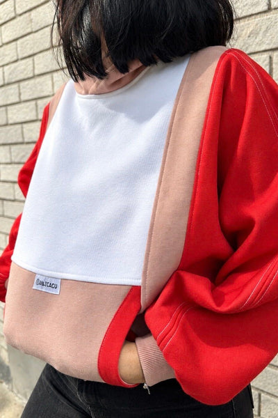 CAPAZCACU Hoodie Yiya - Blanc Rose et Corail