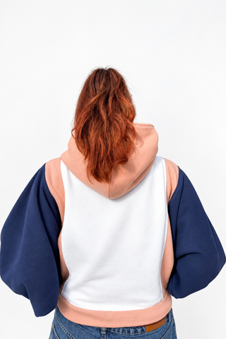 CAPAZCACU Hoodie Yiya - Blanc Bleu et Rose