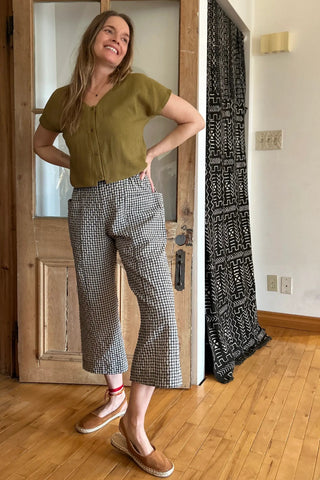 KAZAK Pantalon Pétunia - Vichy Teal