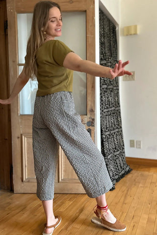 KAZAK Pantalon Pétunia - Vichy Teal