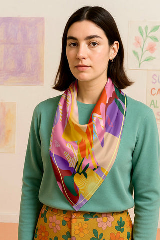 DORA NOLA Foulard en Soie 90 - Pike Sun