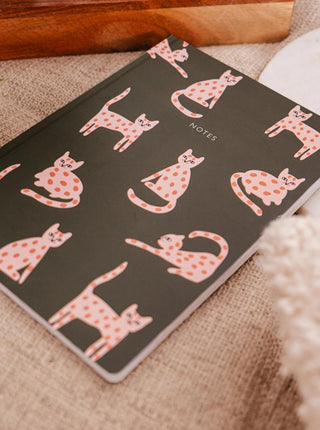Carnet de notes Léo le Chat Mimi & August, carnet décoré de chats. Fait à Montréal, parfaite idée de cadeau pour femme.