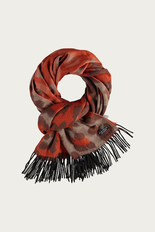 FRAAS Leopard Cashmink Scarf - Orange