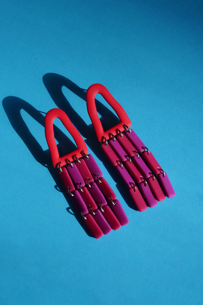 CROCODILE AGILE Boucles d'Oreilles Gabie - Cascarde Fuchsia