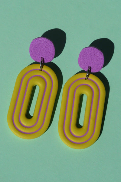 CROCODILE AGILE Boucles d'Oreilles Doris - Colorblock Jaune