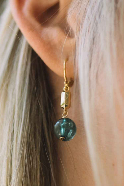 SANDRINE DEVOST Boucles d'Oreilles Constance - Teal