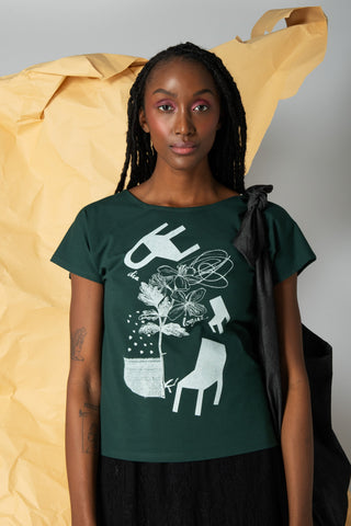 EVE LAVOIE - T-shirt vert Thémis