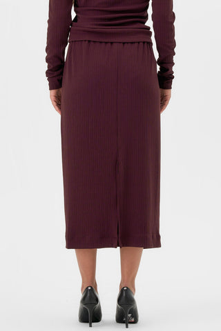 VALERIE C. Jupe Midi - Figue Mauve