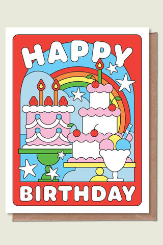 SWORD RABBIT STUDIO Greeting Card - Happy Birthday Desserts