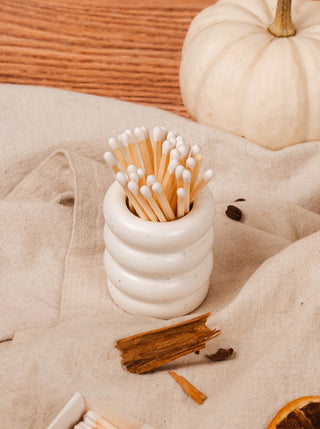 MIMI & AUGUST Pot en Céramique pour Allumettes - Blanc