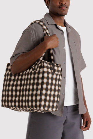 BAGGU Sac Cloud Cabine Petit - Blurred Gingham Brown