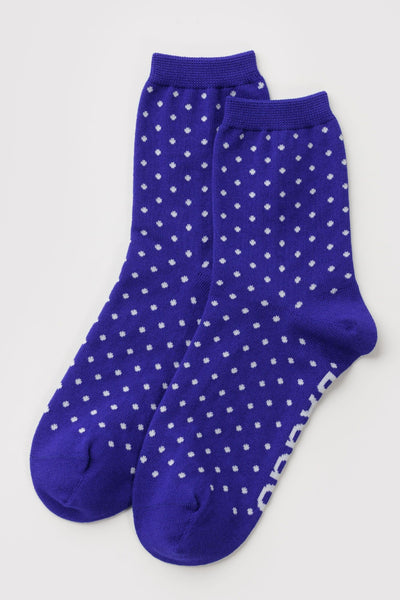 BAGGU Chaussettes Crew - Polka Dot Bleu et Blanc