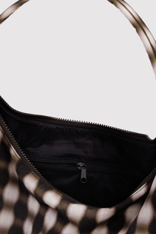 BAGGU Sac Shoulder - Blurred Gingham Brown