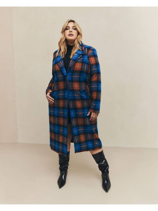 HILARY MACMILLAN Coat - Orange Plaid