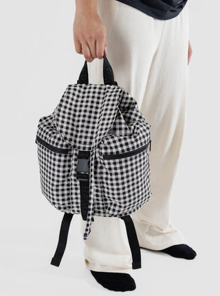 BAGGU Backpack de Sport - Vichy Noir et Blanc