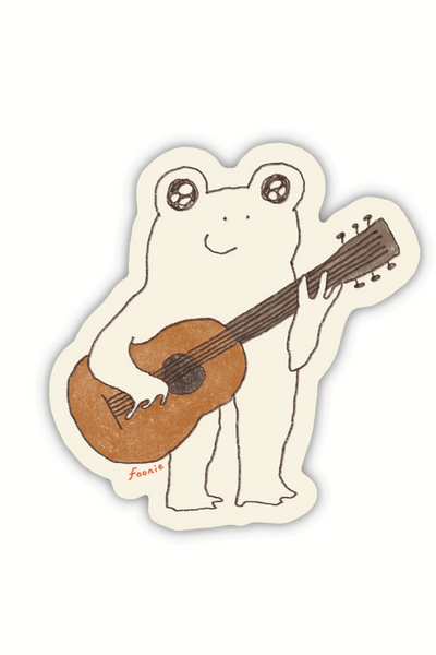 FOONIE Autocollant Grenouille Guitare