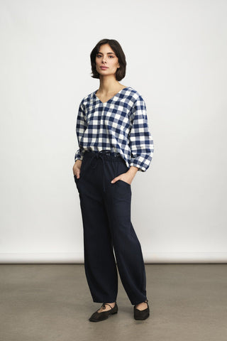 JENNIFER GLASGOW Blouse Daphné - Carreaux Marine