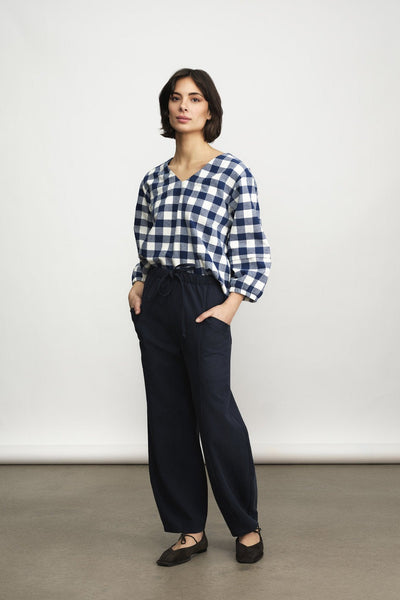 JENNIFER GLASGOW Blouse Daphné - Carreaux Marine