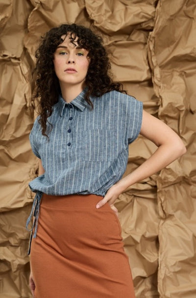 MELOW Blouse Monroe - Chambray Denim