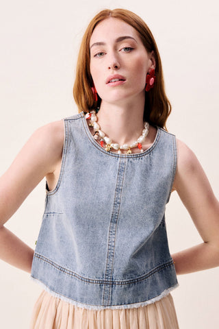 FRNCH PARIS Blouse Aqualina - Bleu Jean