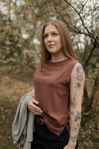 LOUVE Blouse Box - Brun Rosé