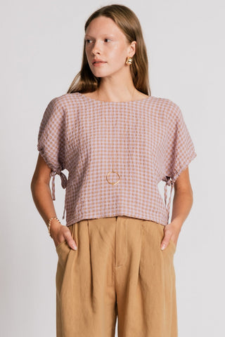 ALLISON WONDERLAND Swift Blouse - Mauve Checkered