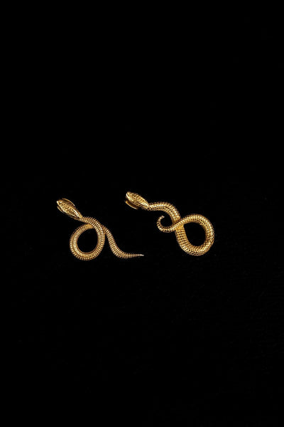 NOIR KALA Boucles d'Oreilles Serpentines - Laiton