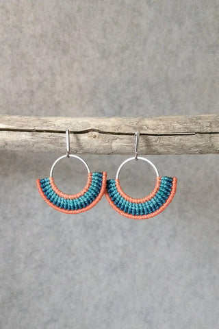 RAÏZ Boucles d'Oreilles Koa - Bleu et Corail