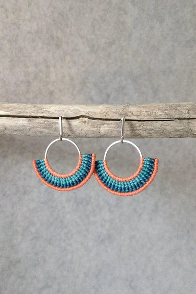 RAÏZ Boucles d'Oreilles Koa - Bleu et Corail