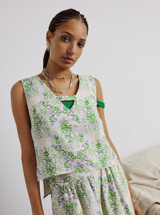 EVE GRAVEL Camisole Riley, haut avec un col v. Fait localement à Montréal, Québec.